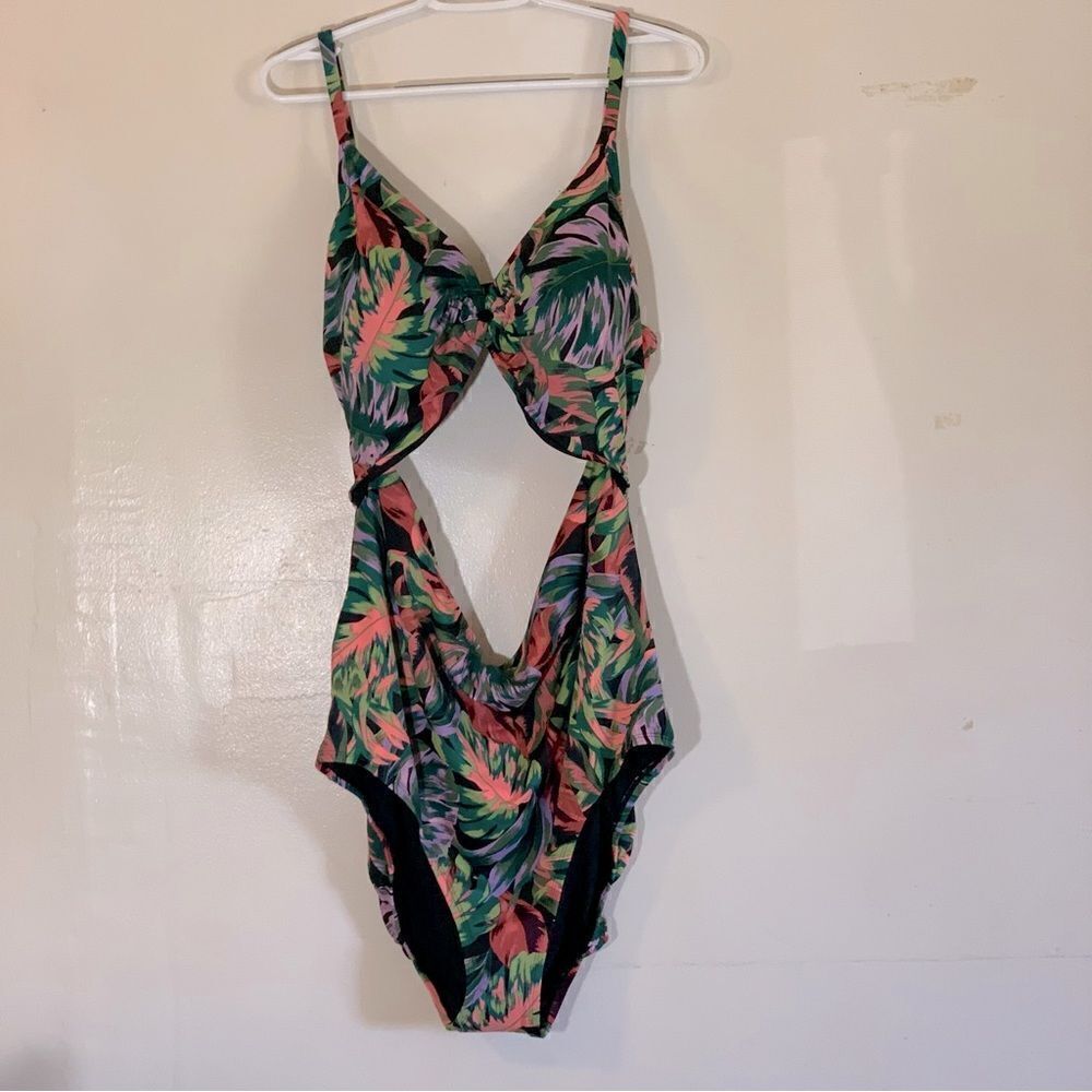 NWOT Time and Tru Swimsuit Monokini Jewel Tones Padded Sz 3X 24W-26W Gorgeous